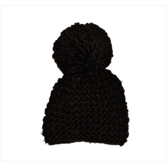 Vince Camuto Accessories - VINCE CAMUTO NEW Chunky Knit Pom Pom Beanie Hat Black OS One Size